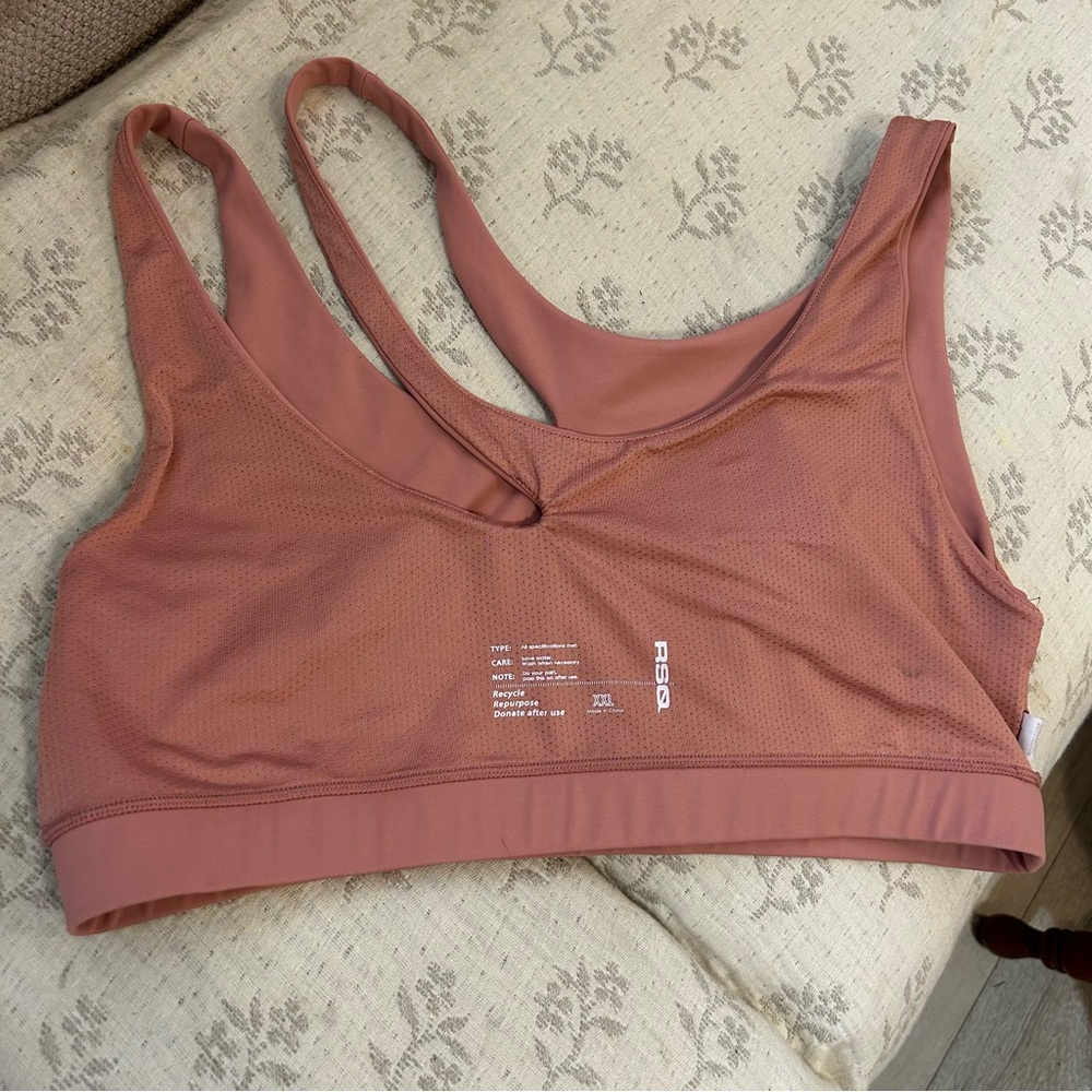 RSQ Pink Mauve Cutout Strap Asymmetrical Tank Sports Bra Size XXL - Picture 6 of 9